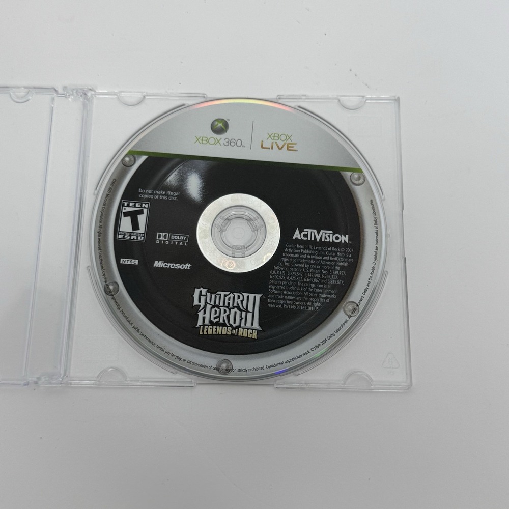 Guitar Hero III: Legends of Rock (Microsoft Xbox 360, 2007) Disc Only Tested